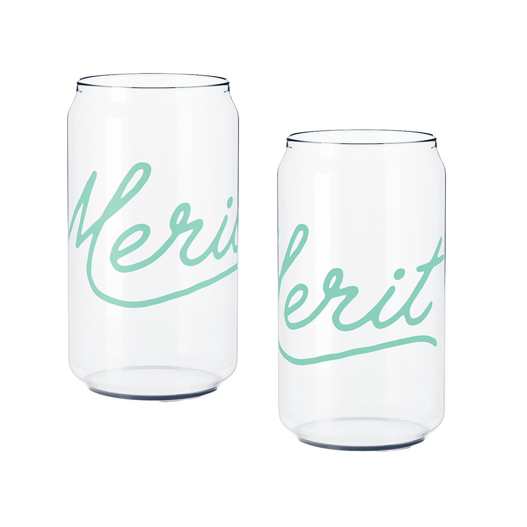 Seaglass Script Glass Can